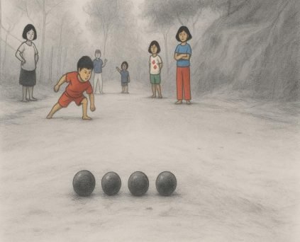 Inkawibah traditional seed game setup